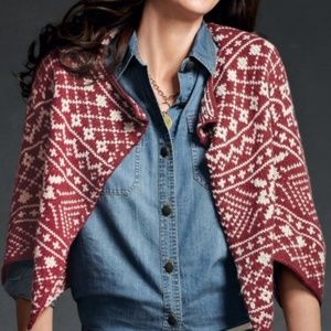 Cabi Fair Isle Crop Nordic Shrug Size Medium